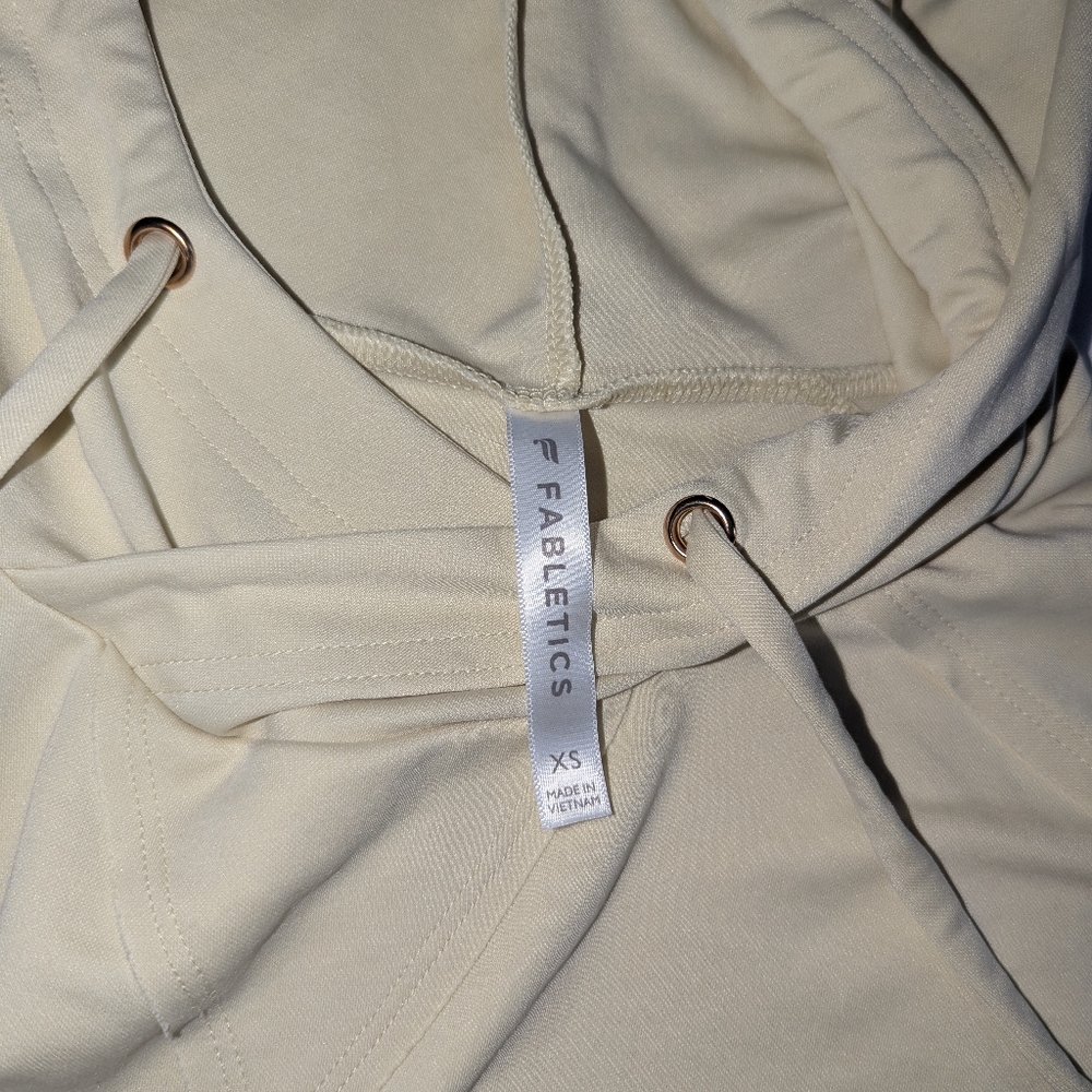 Fabletics Women's Small Light Yellow Performance Hoodie Sweatshirt - Picture 3 of 3